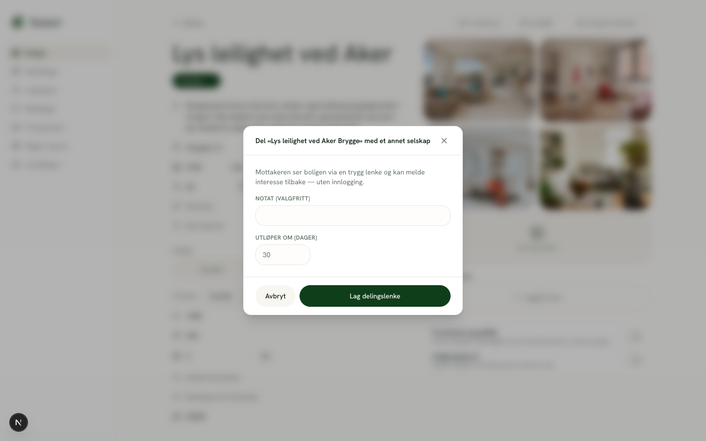 B2B-deling av portefølje i leaser